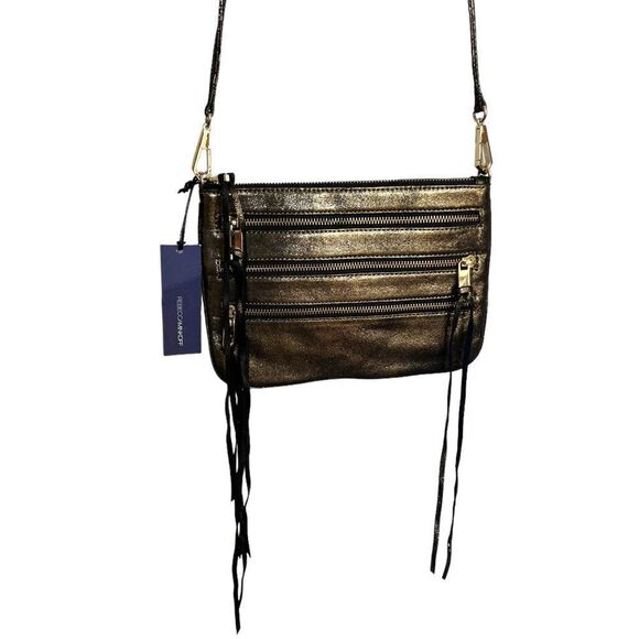 NWT Rebecca Minkoff Suede Metallic Crossbody Bag - Picture 3 of 7